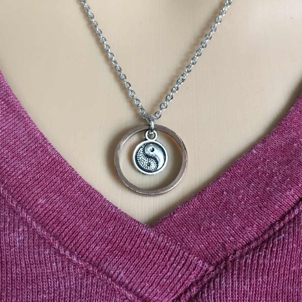 US Copper Wheat Penny Coin Ring Yin Yang Necklace Stainless Steel Unisex Lucky - Picture 4 of 11